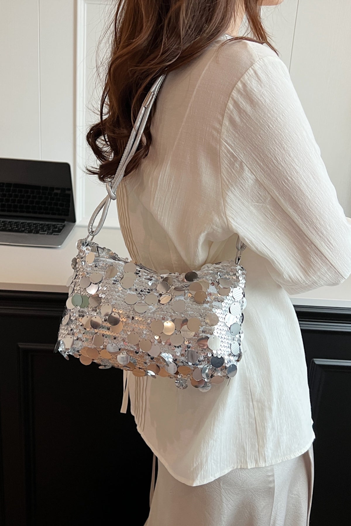 Hazel Blues® |  Sequin Knotted Straps Shoulder Bag