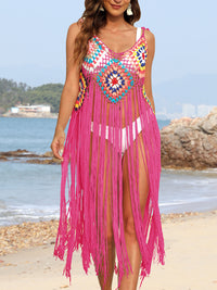 Hazel Blues® |  Fringe Spaghetti Strap Cover-Up