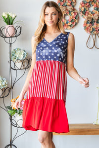 Hazel Blues® |  Heimish US Flag Theme Contrast Tank Dress