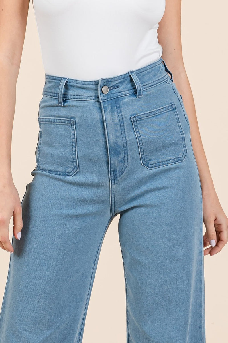 Hazel Blues® |  Mittoshop High Waist Wide Leg Jeans