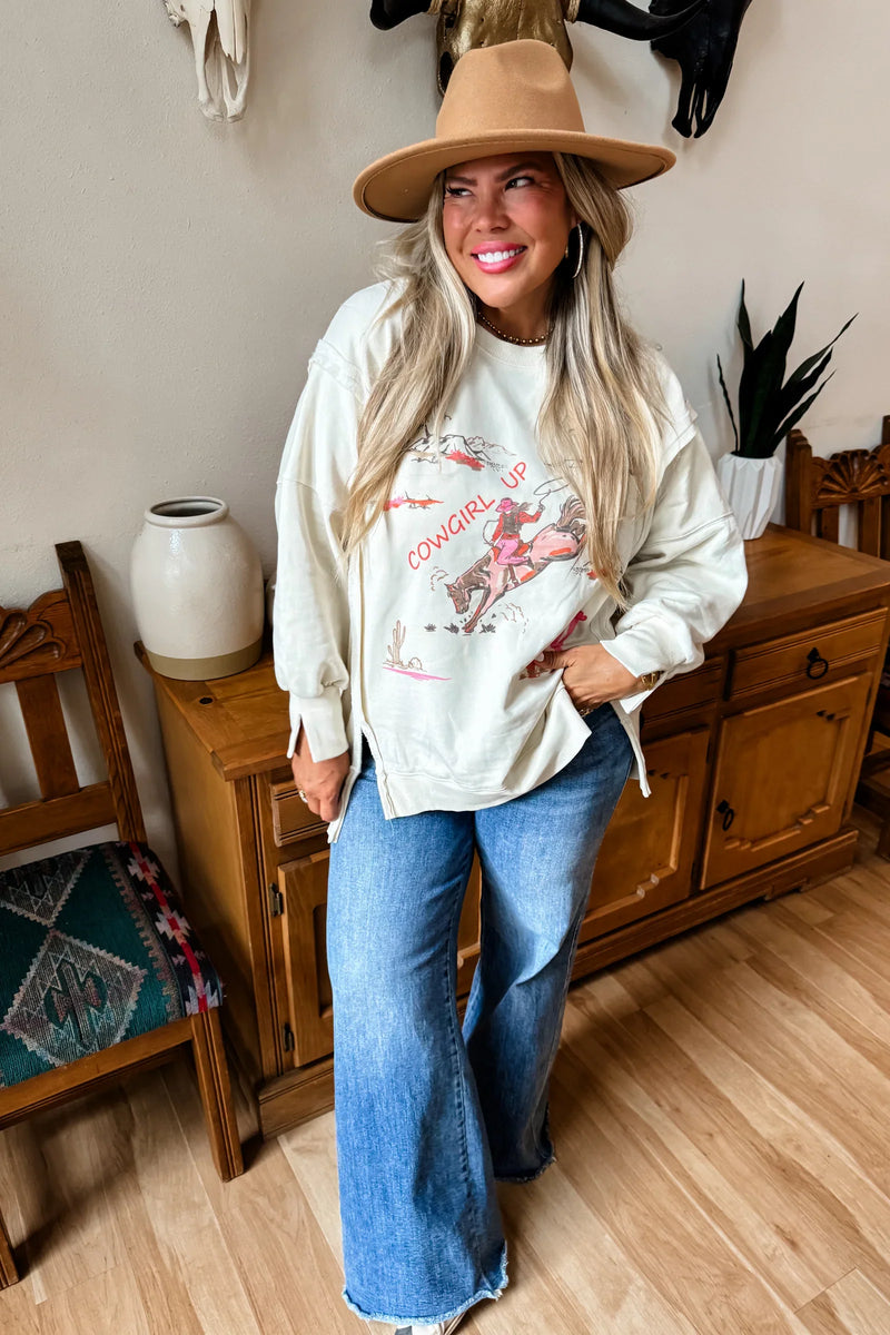 Hazel Blues® |  Ranch Girl Classic Crew Pullover