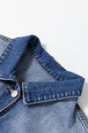 Hazel Blues® |  Ruffled Raw Hem Half Sleeve Denim Top