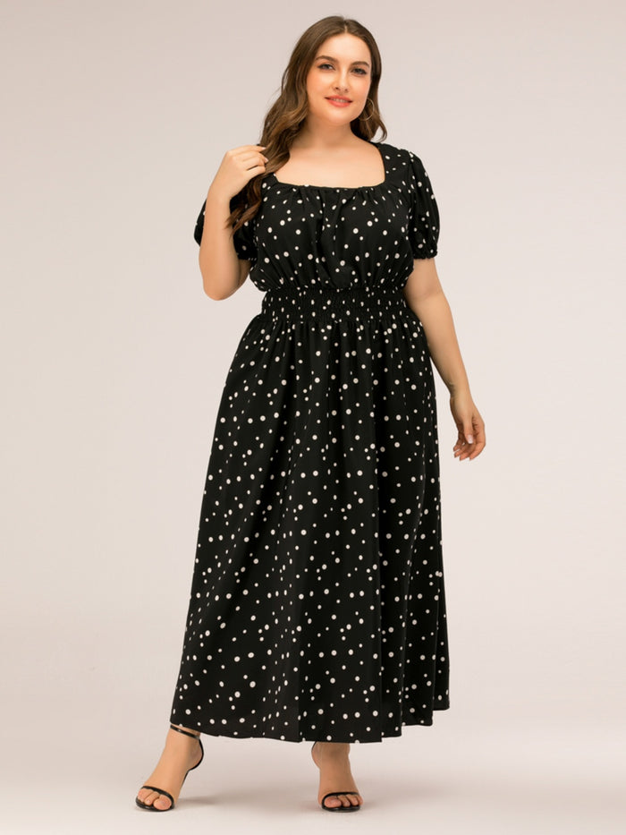 Hazel Blues® | Polka Dot Square Neck Dress