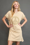 Hazel Blues® |  Umgee Peace Plaid Applique Short Sleeve Mini Dress