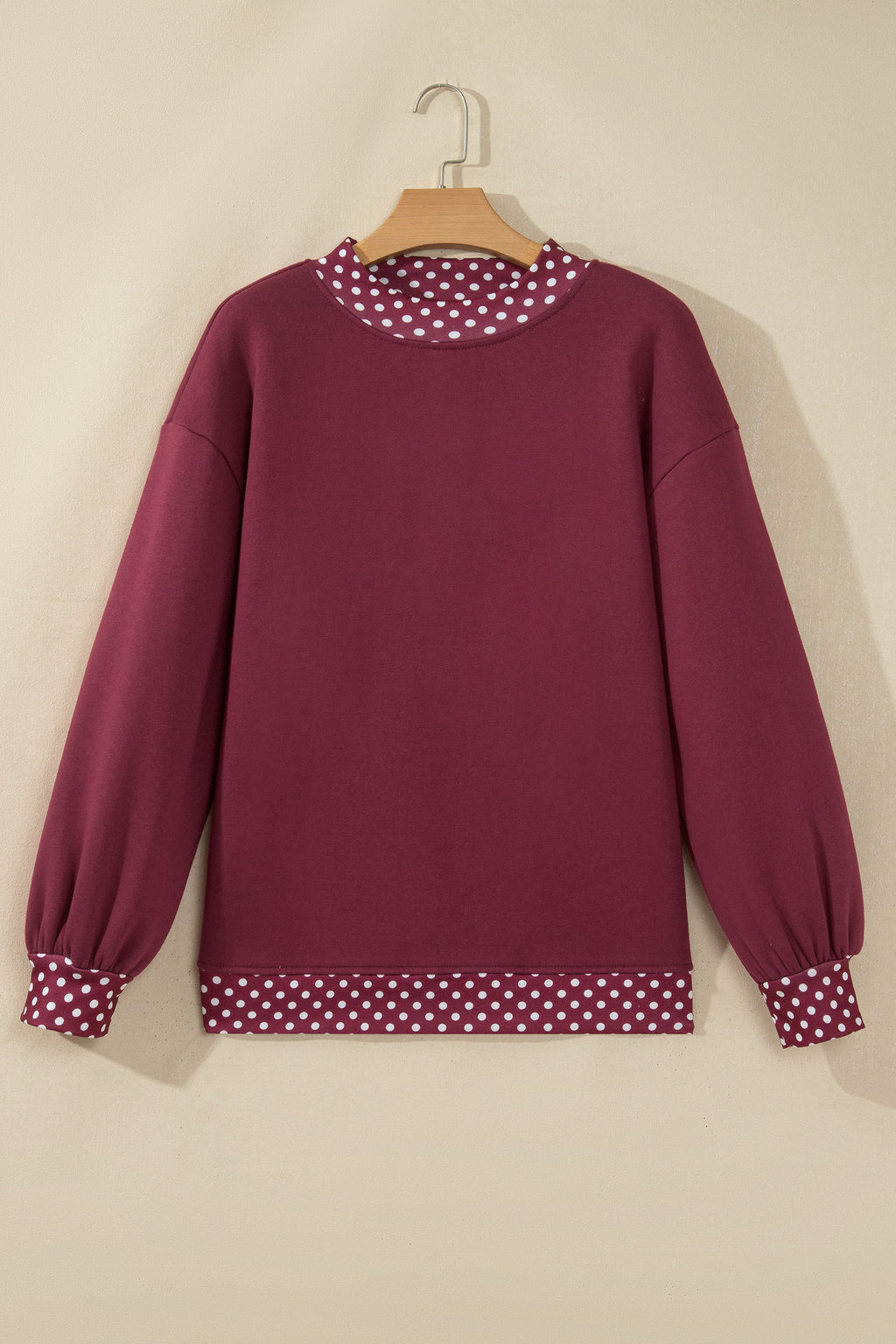 Sophie Anne Burgundy Polka Dot Sweatshirt