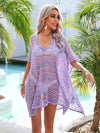 Hazel Blues® |  Slit Openwork V-Neck Cover Up