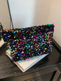 Hazel Blues® |  Sequin Clutch with Zipper