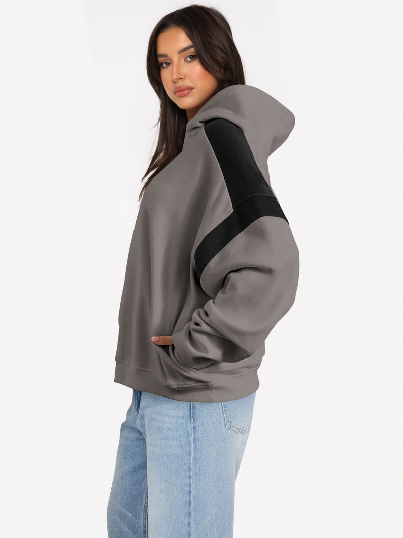 Hazel Blues® |  Contrast Dropped Shoulder Long Sleeve Hoodie