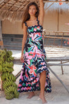 Hazel Blues® |  Printed Square Neck Wide Strap Dress