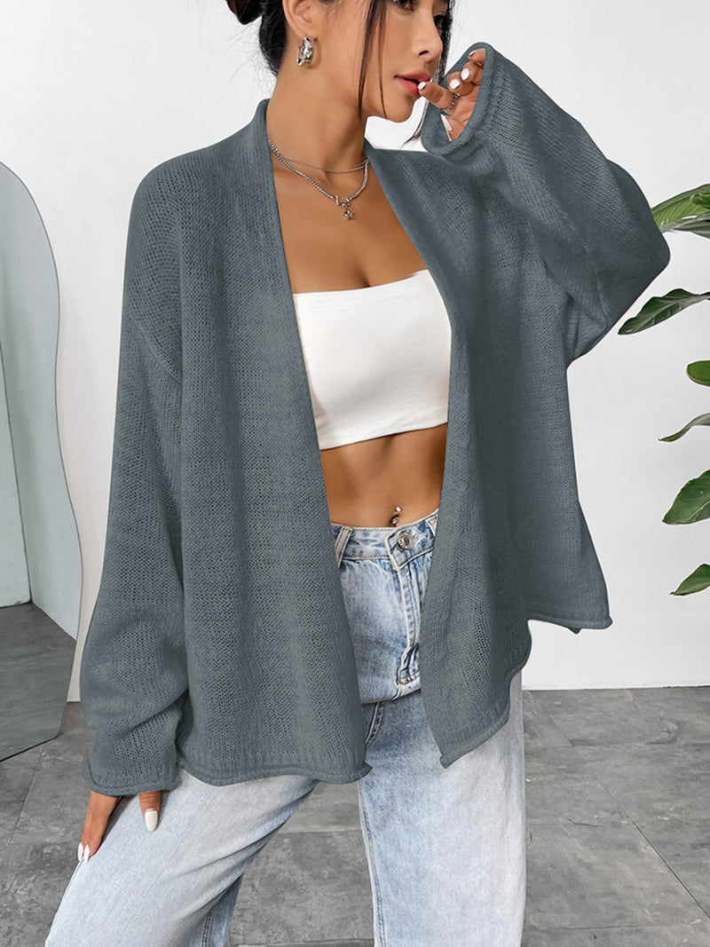 Hazel Blues® |  Open Front Dropped Shoulder Cardigan