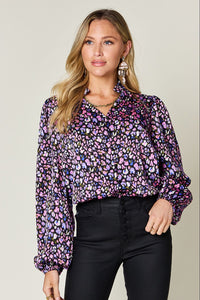 Hazel Blues® |  Double Take Printed Balloon Sleeve Shirt