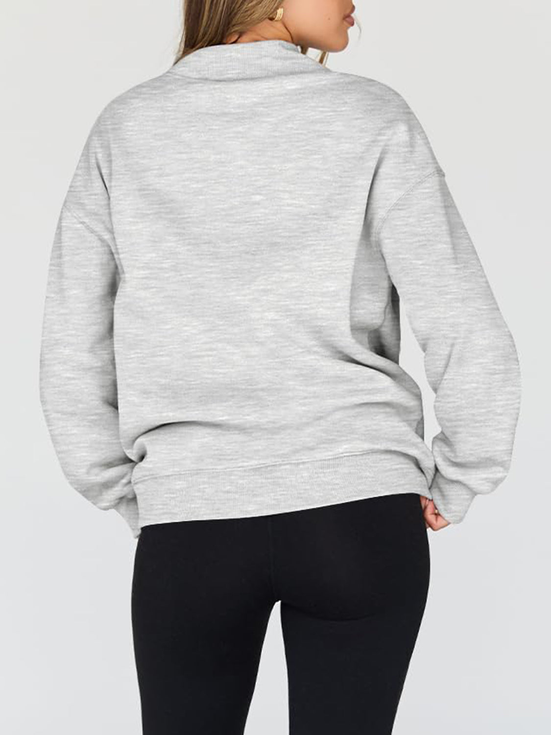 Hazel Blues® |  Mock Neck Drop Shoulder Long Sleeve Sweatshirt