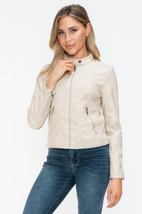 Hazel Blues® |  Snobbish PU Leather Zip Up Jacket with Pockets