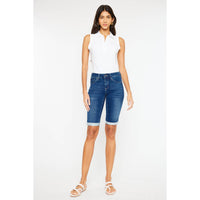 Hazel Blues® |  Kan Can Stone Wash Bermuda Shorts: Medium