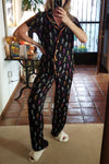 Hazel Blues® |  Orange Halloween Pattern Short Sleeve Shirt Pajama Set