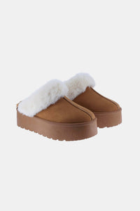 Hazel Blues® |  Weeboo Thick Bottom Fur Trim Snow Slippers