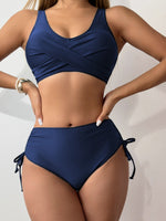 Hazel Blues® |  Scoop Neck Wide Strap Bikini Set