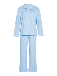 Hazel Blues® |  Collared Neck Long Sleeve Top and Drawstring Pants Set