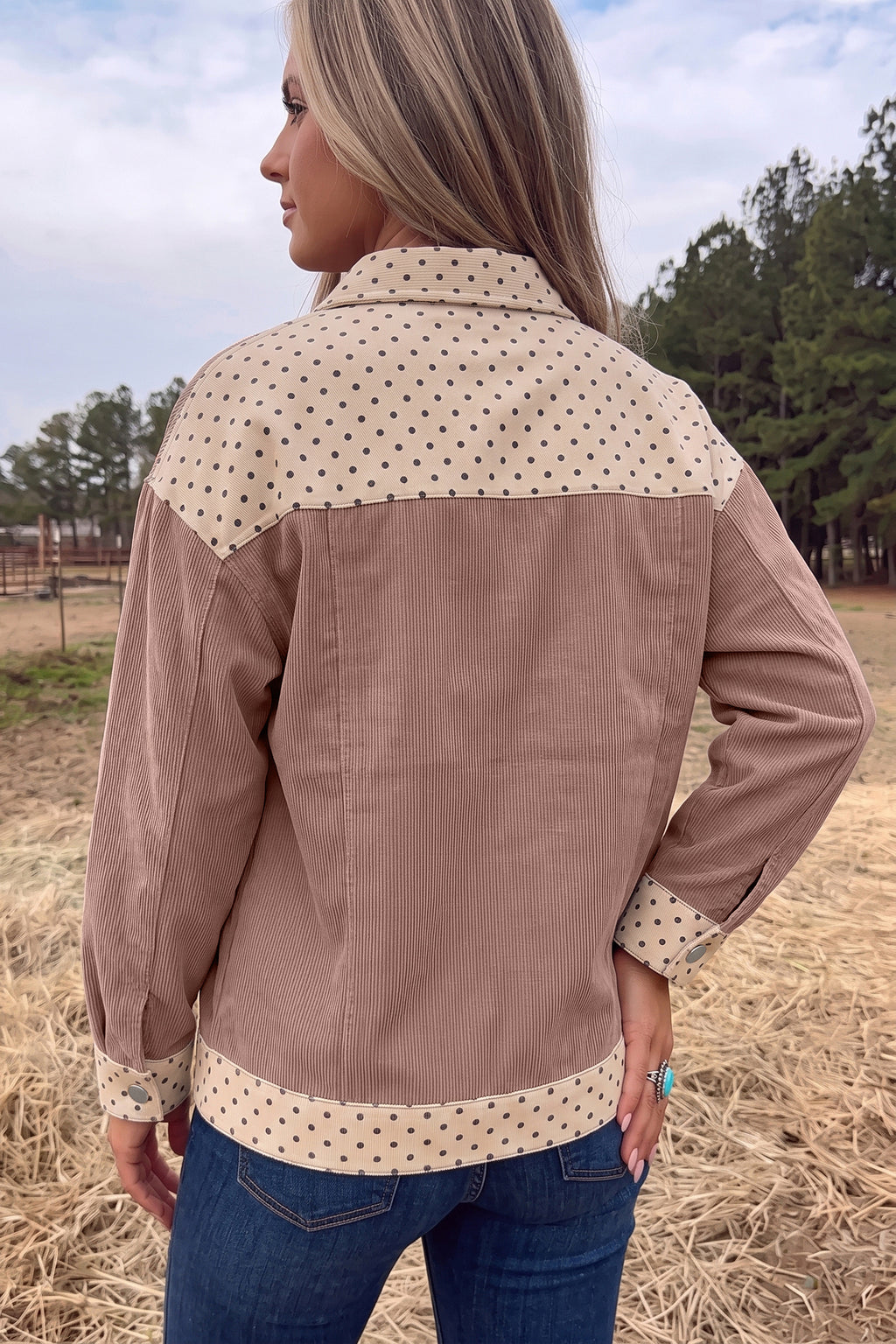 Goat Patchwork Corduroy Shacket