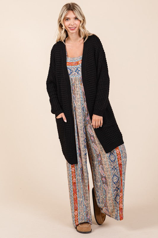 Hazel Blues® |  Mittoshop Open Front Long Sleeve Longline Cardigan