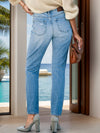 Hazel Blues® |  Distressed Buttoned Jeans with Pockets