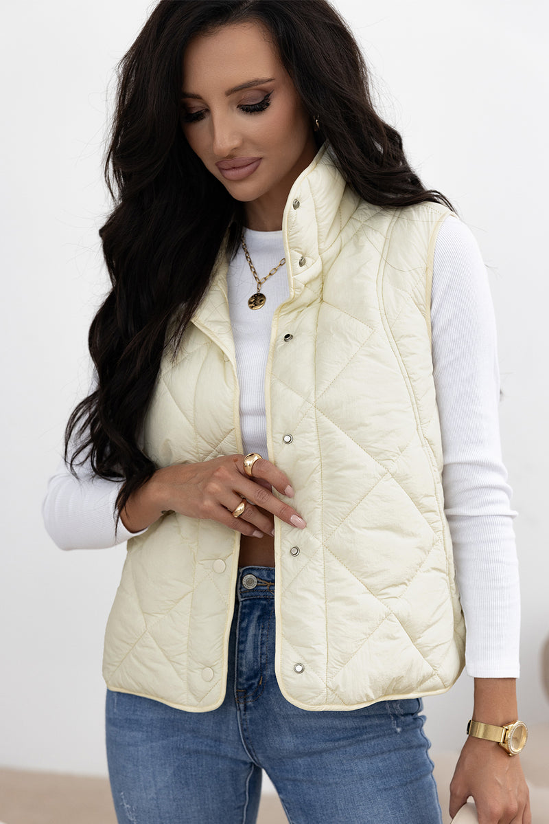 Hazel Blues® |  Snap Down Texture Vest Coat with Pockets