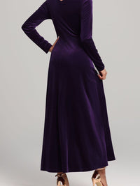 Hazel Blues® |  Square Neck Long Sleeve Velvet Dress