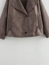 Hazel Blues® |  Collared Neck Long Sleeve Plush Jacket