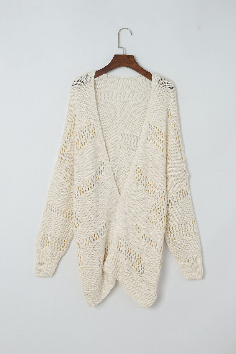 Hazel Blues® |  Openwork Open Front Long Sleeve Cardigan