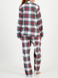 Hazel Blues® |  Plaid Collared Neck Button Up Top and Pants Lounge Set