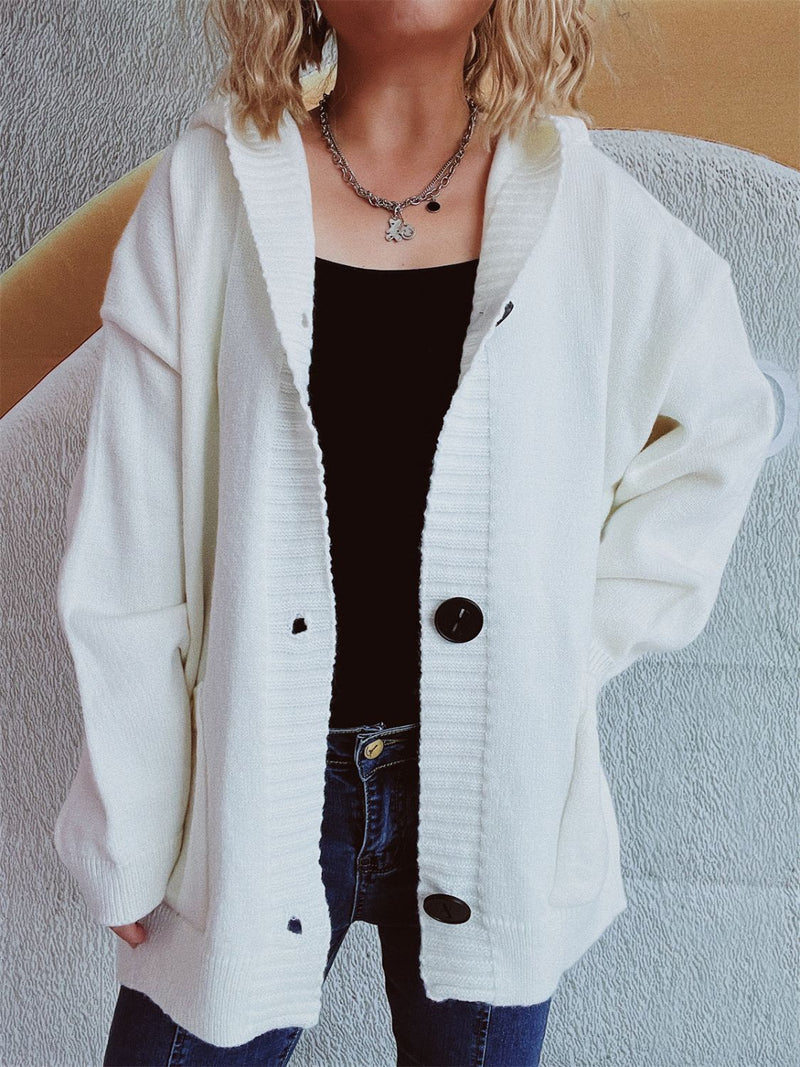 Hazel Blues® |  Dropped Shoulder Long Sleeve Hooded Cardigan