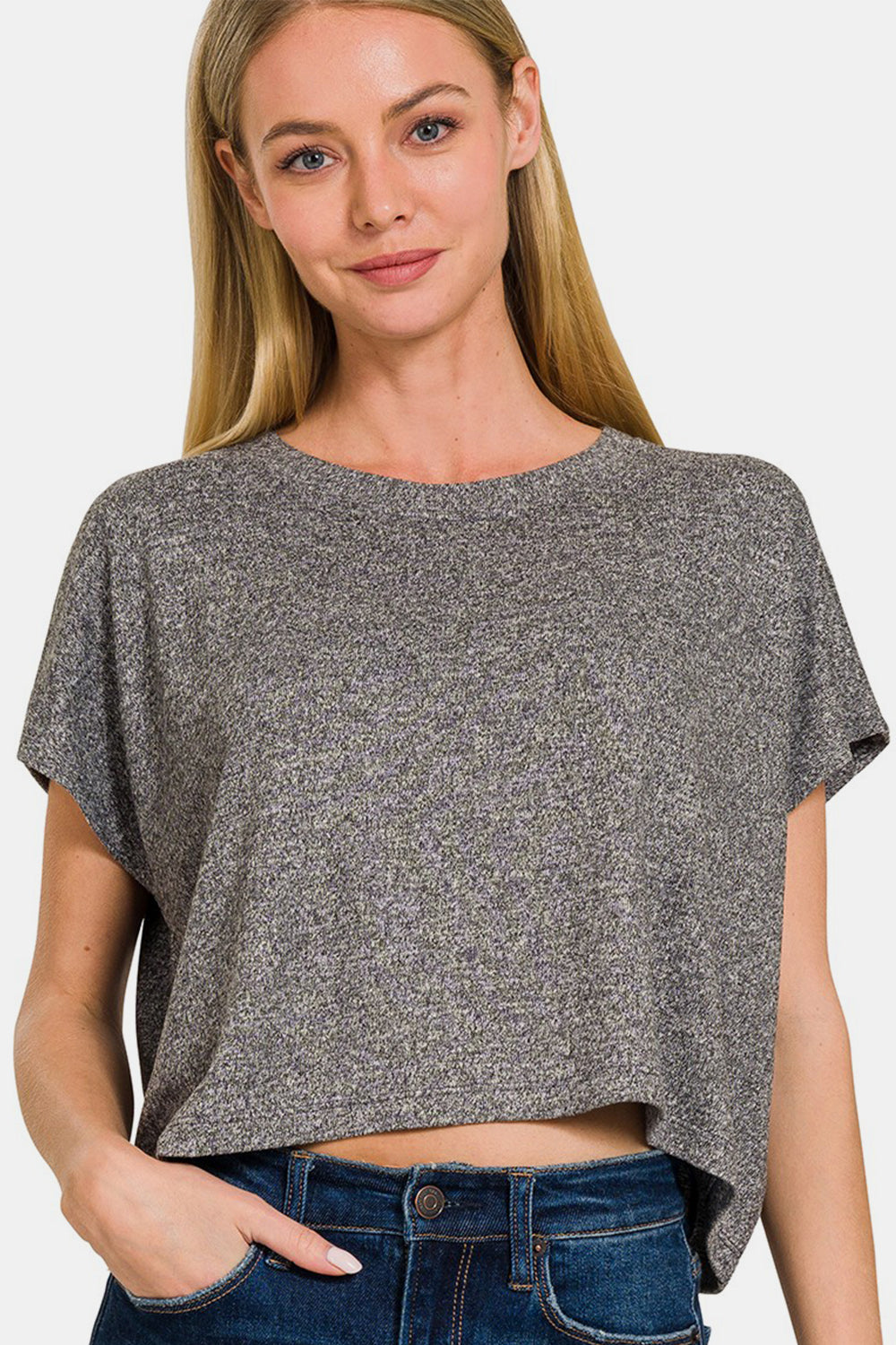 Hazel Blues® |  Zenana Short Sleeve Round Neck Cropped T-Shirt