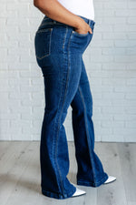 Hazel Blues® |  Mavis High Rise Side Seam Detail Flare Jeans