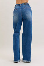 Karla High Waist Column Straight Button-Fly & Back Welt Pkts