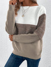Hazel Blues® |  Color Block Drop Shoulder Long Sleeve Sweater