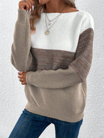 Hazel Blues® |  Color Block Drop Shoulder Long Sleeve Sweater