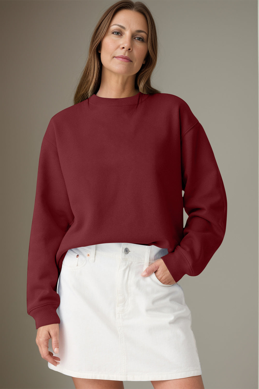 Hazel Blues® |  Round Neck Long Sleeve Sweatshirt