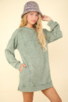 Hazel Blues® |  VERY J Mineral Washed Oversized Sweatshirt Mini Dress