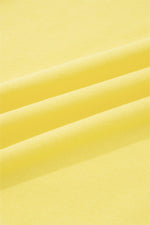 Hazel Blues® |  Yellow Cream Drop Shoulder Puff Sleeve Crop Pullover Drawstring Wide Leg Pants Set