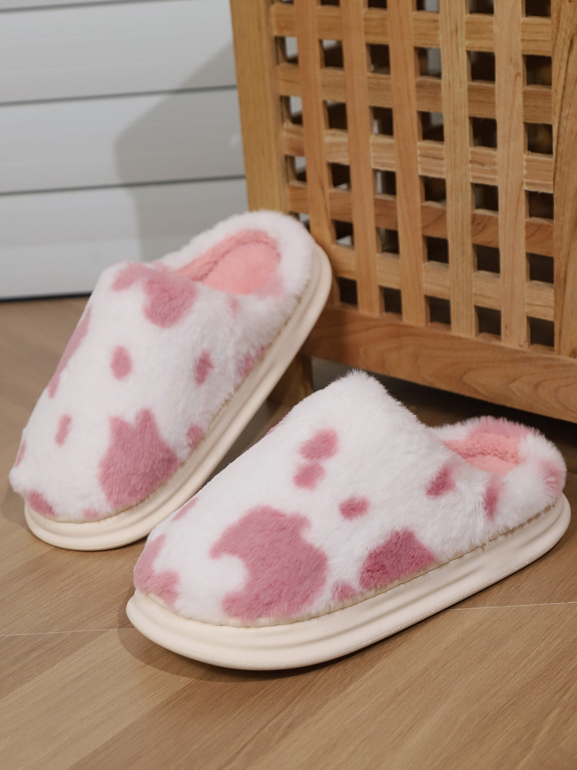 Hazel Blues® |  Animal Print Faux Fur Slippers