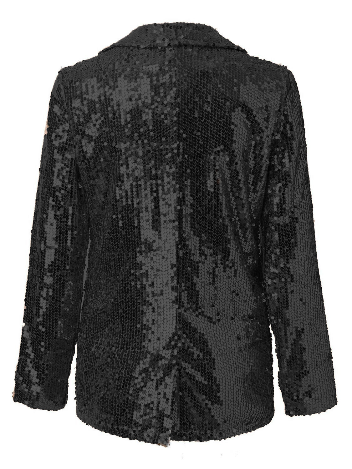 Hazel Blues® |  Sequin Lapel Collar Long Sleeve Blazer