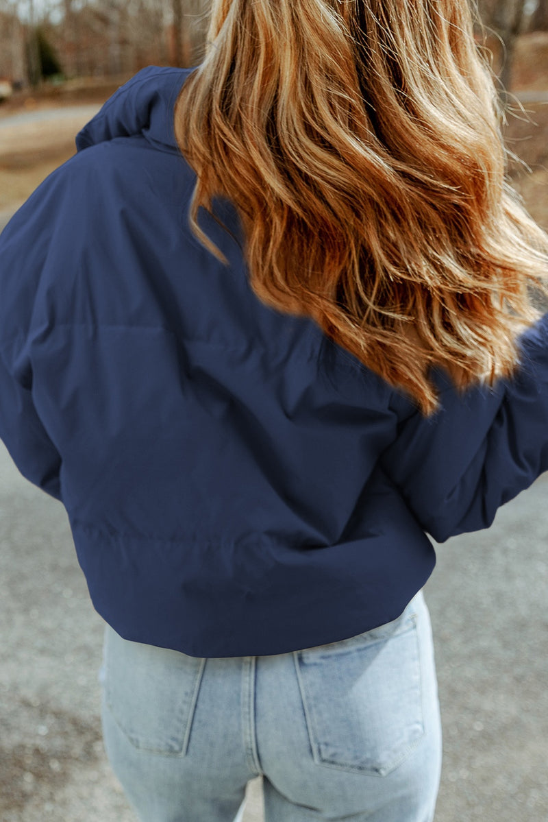 Hazel Blues® |  Zip Up Collared Neck Coat with Pockets