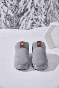 Hazel Blues® |  Letter M Suede Round Toe Slippers