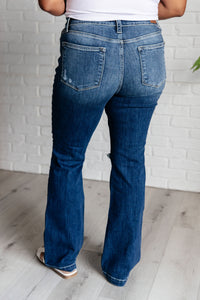 Hazel Blues® |  Mila Mid Rise Distressed Bootcut Jeans