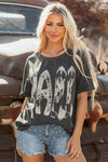 Hazel Blues® |  Carbon Grey Vintage Yall Cowboy Boots Graphic Tee