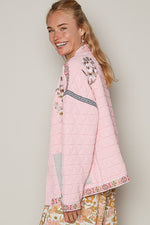 Hazel Blues® |  POL Embroidered Open Front Long Sleeve Jacket