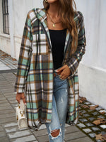 Hazel Blues® |  Plaid Zip Up Hooded Coat