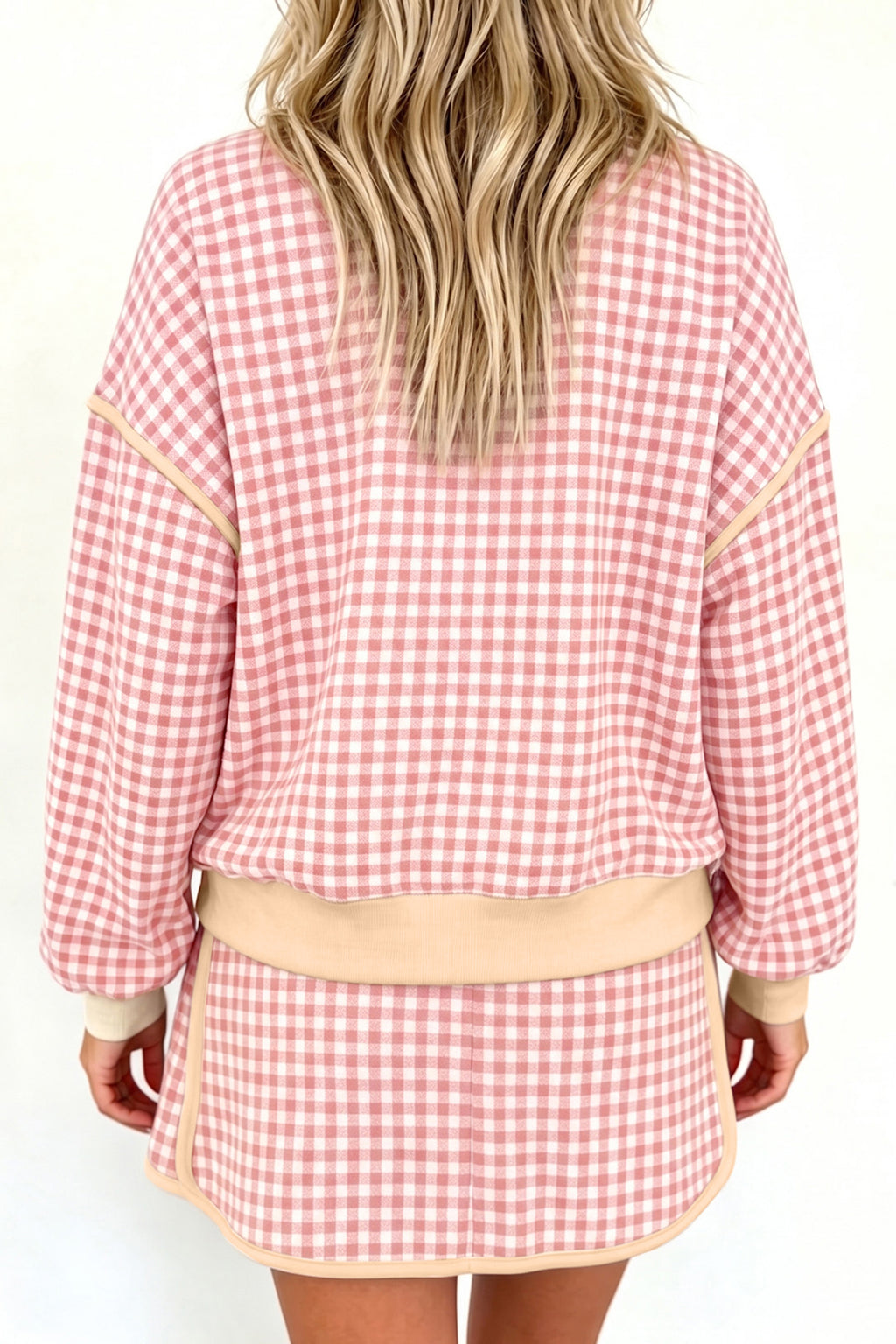 Sweetheart Gingham Pink Top & Skort Set