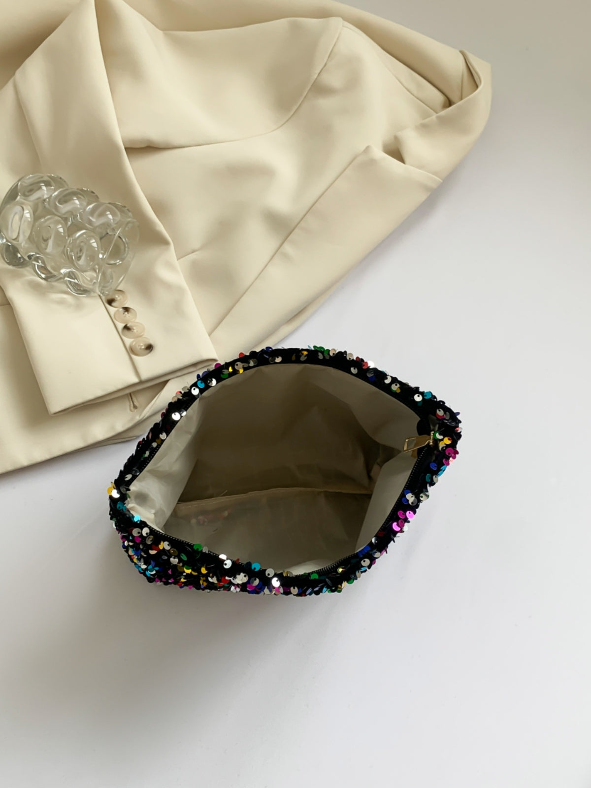 Hazel Blues® |  Sequin Clutch with Zipper