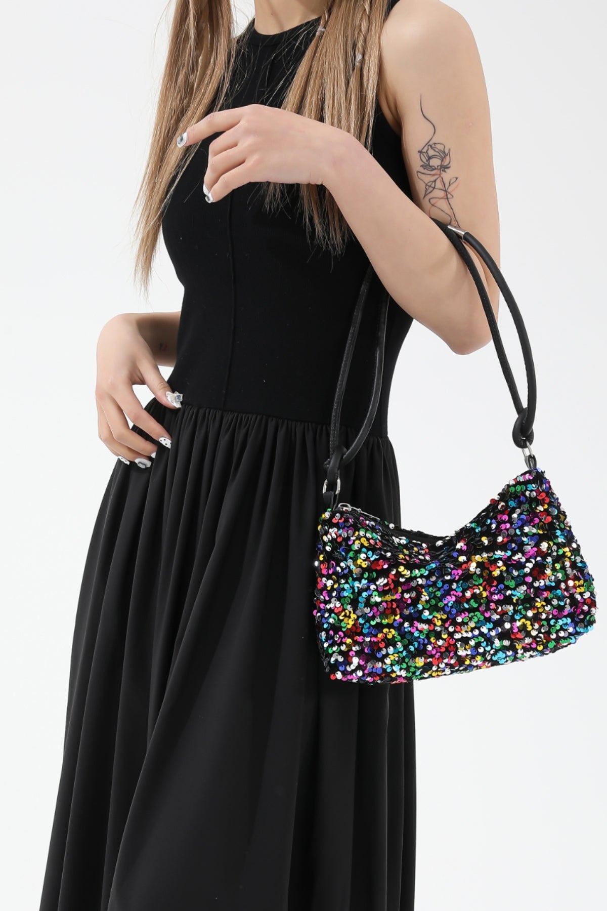 Hazel Blues® |  Sequin Double Strap Shoulder Bag